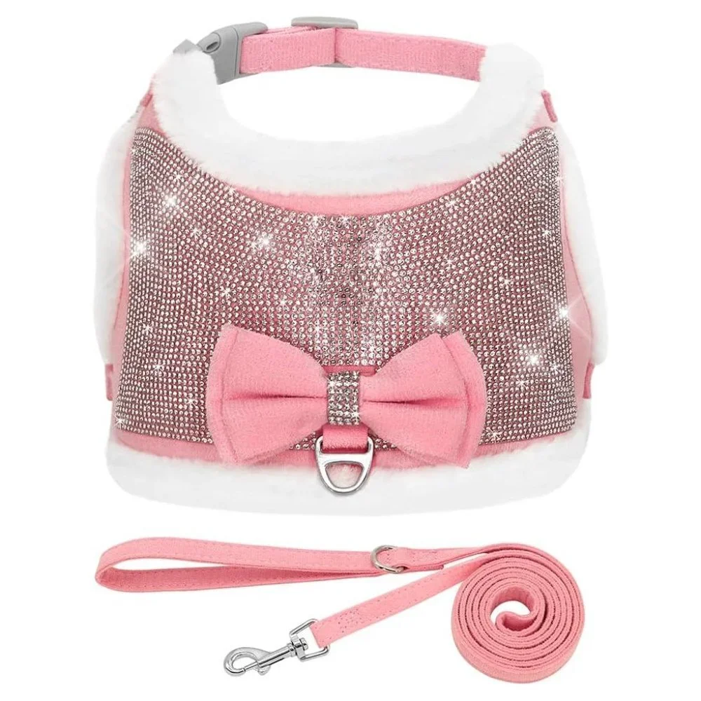 NWT Sparkling Bling Swarovski Crystal Rhinestone Pet Dog Sweater Harness…
